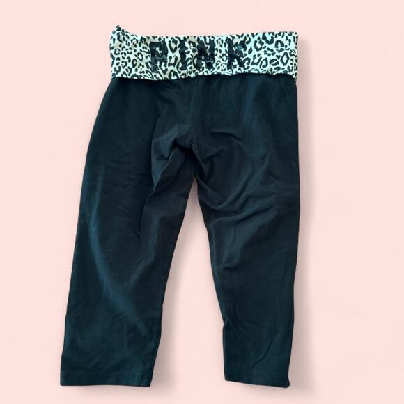 Victoria's Secret Pink cheetah skinny cropped capri yoga leggings size M - Picture 2 of 5